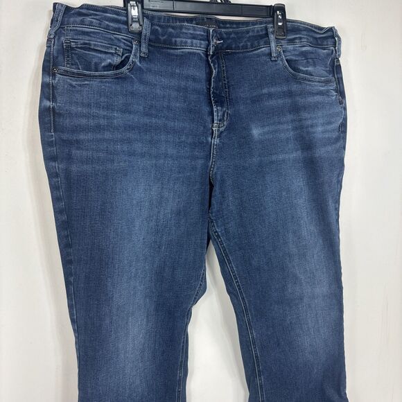 Silver Jeans Women's Plus Size 22 Blue Elyse Slim Boot Denim Jean‎ Pants - Picture 2 of 16